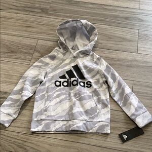 Adidas Kids Gray and White Camouflage Hoodie